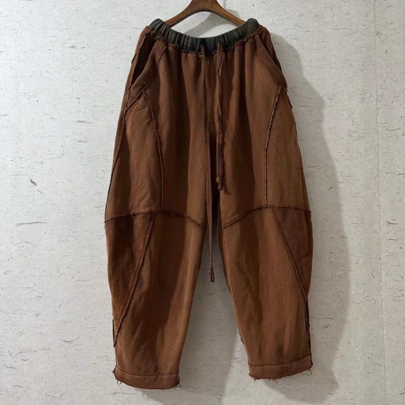 349需拍找客服做旧拼接小众卫裤长105腰围74臀围143休闲宽松个性