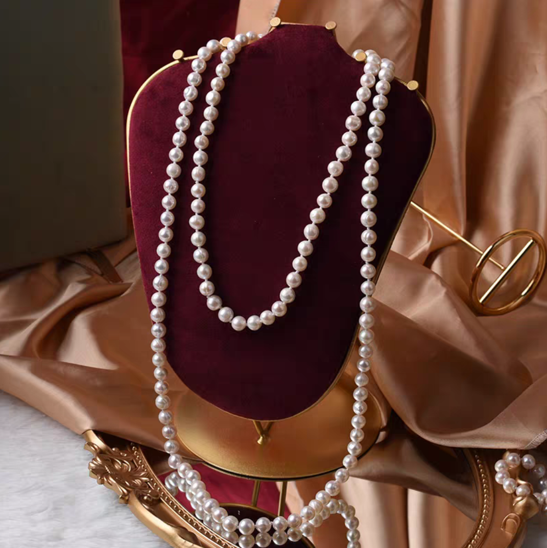『毛衣链』120cm淡水无核全珠项链 可绕3层带 经典日常百搭时尚单品