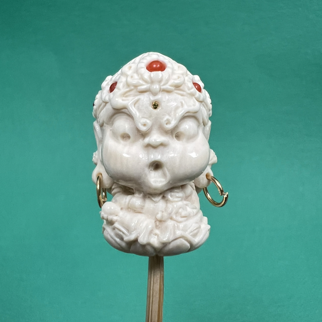 猛犸牙文玩配饰红财神