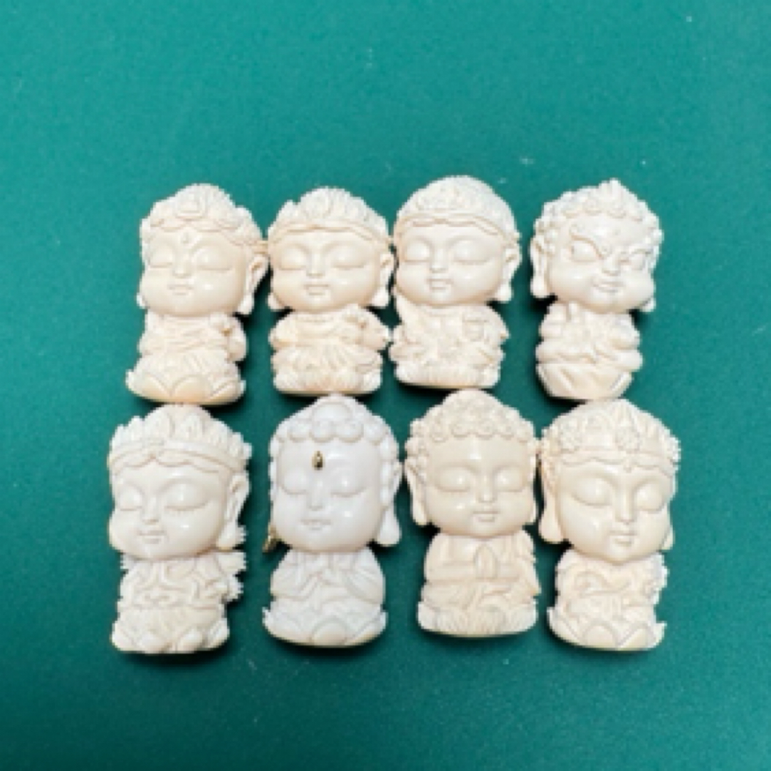 猛犸牙文玩配饰八大守护约15×25