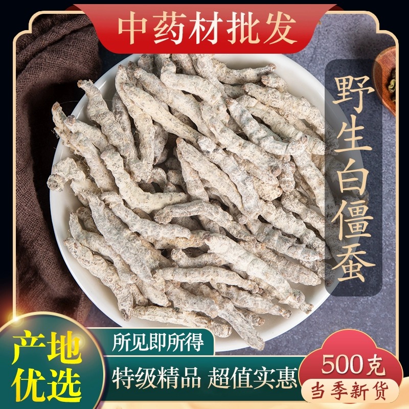 僵蚕中药材包邮 僵蚕粉 炒僵蚕白僵蚕中药材僵蚕干500克