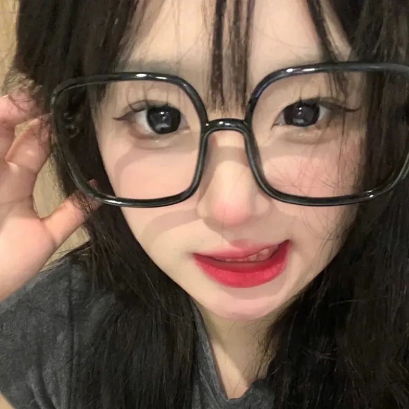 超大框方形大框大脸显瘦近视眼镜女复古周扬青网红街拍复古造型镜