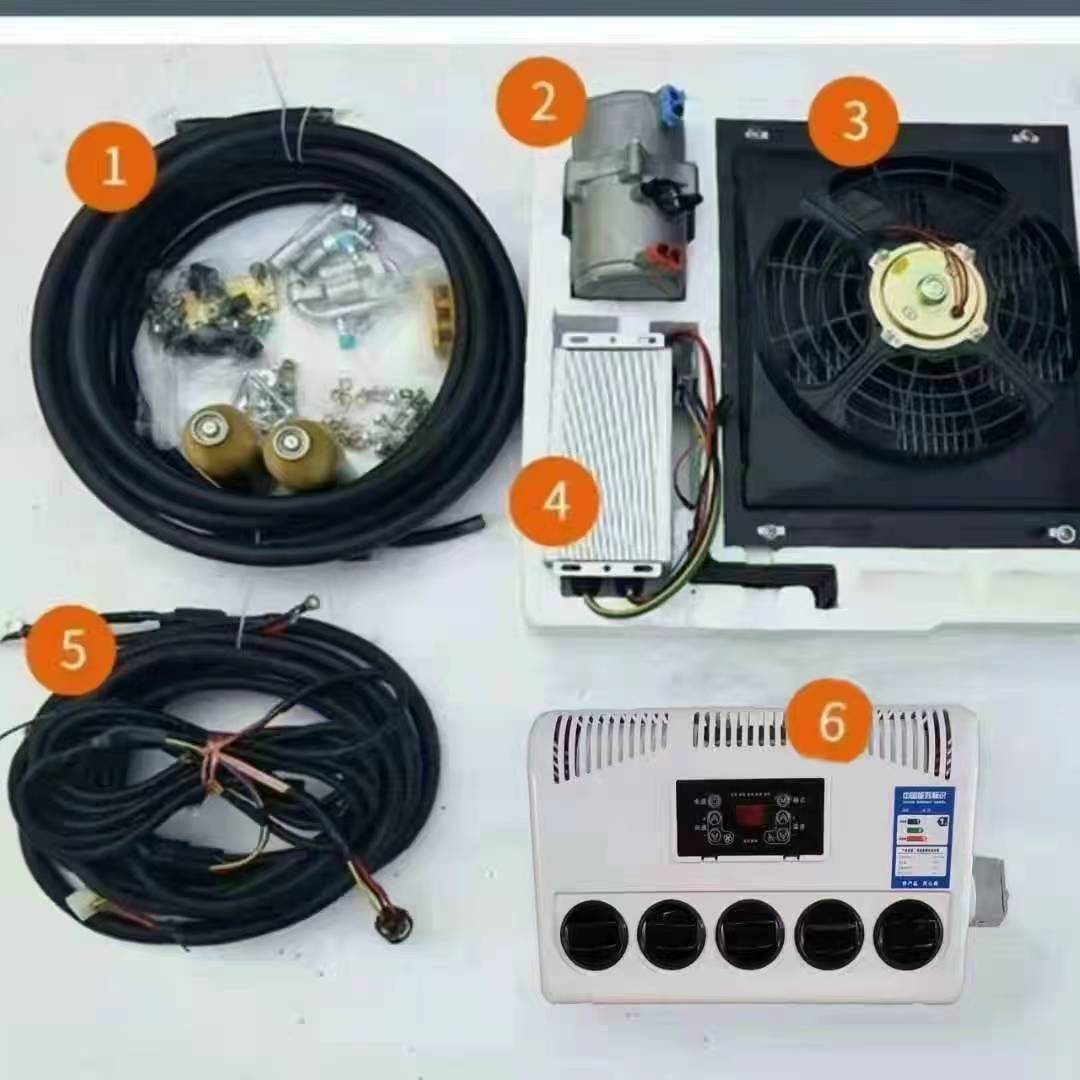 厂家批发汽车空调12v24v立式分体机电动冷暖空调车载房车驻车空调