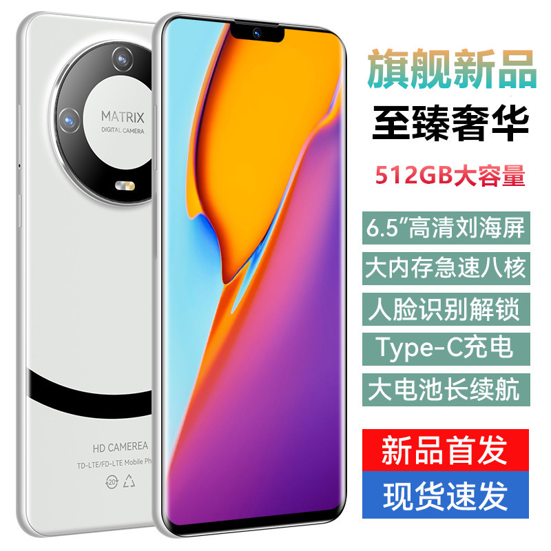 【官方正品】新款512高端商务奢华人脸双卡全网通智能手机黑白绿
