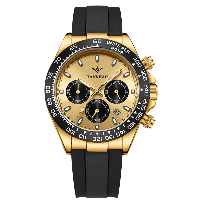 【云仓现发】迪通拿系列多功能镂空计时腕表三眼六针防水夜光手表男