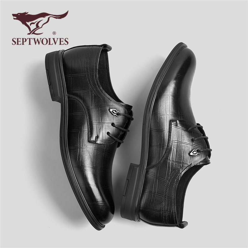 七匹狼头层牛皮低帮男新款真皮皮鞋商务正装男士休闲皮鞋0047商品图