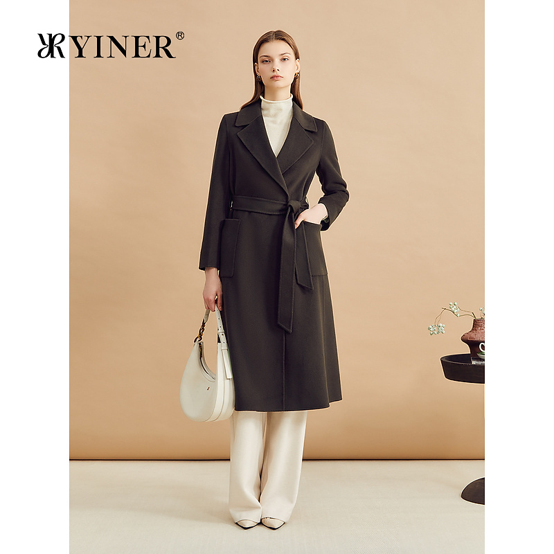 【绵羊毛+山羊绒】YINER音儿2024冬季新款双面毛呢大衣美拉德外套