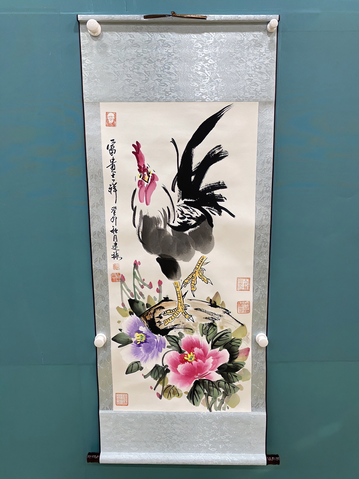 书画名家艺术收藏郑建禄老师《富贵吉祥》绘画 竖白轴