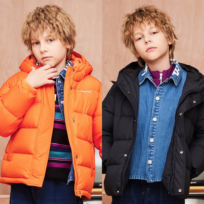 Levi's/李维斯男女童 冬季廓形假两件加厚羽绒服LVB-HO-D859、D957