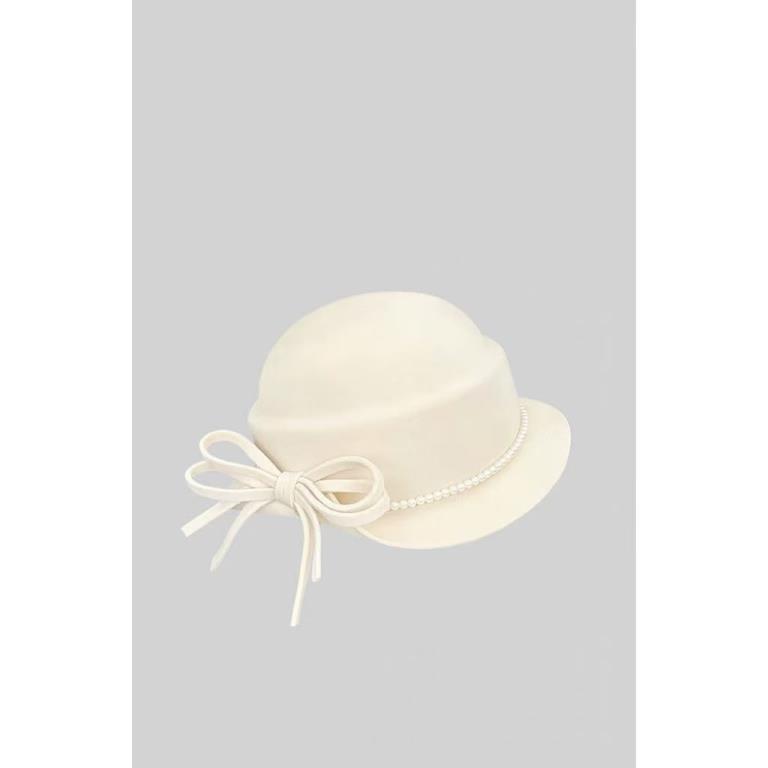 奶油【EP.ED合集】白色时尚法式小众韩版优雅盆帽日系毛呢