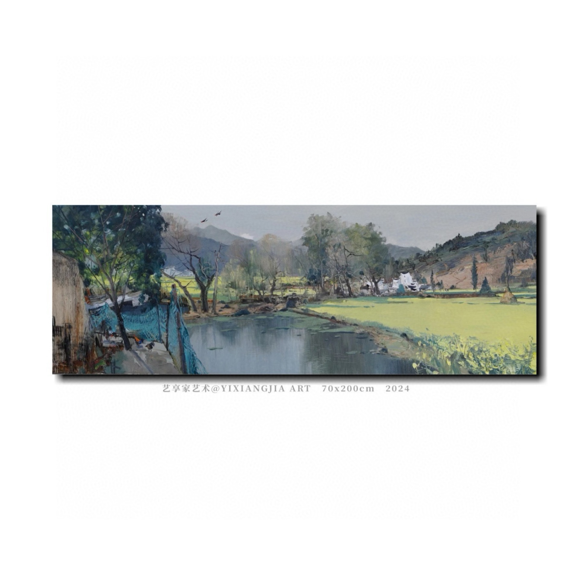 孤品｜侯盾老师 风景油画 70x200cm 写生油画 写生创作 沙发背景画