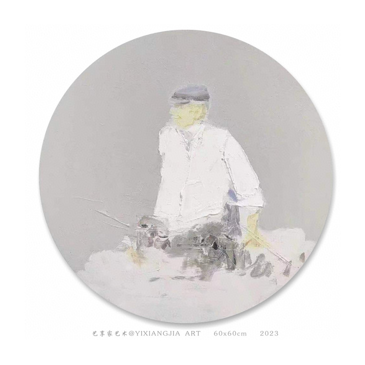 孤品｜汪昌俞老师油画《大巴扎》60x60cm 全国美展系列