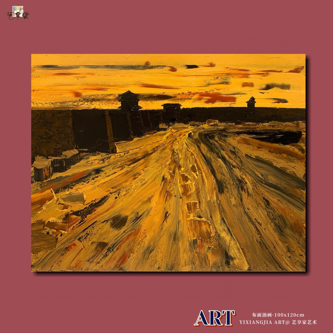 孤品｜汪昌俞老师油画《古城20》100x120cm 美术馆收藏系列 