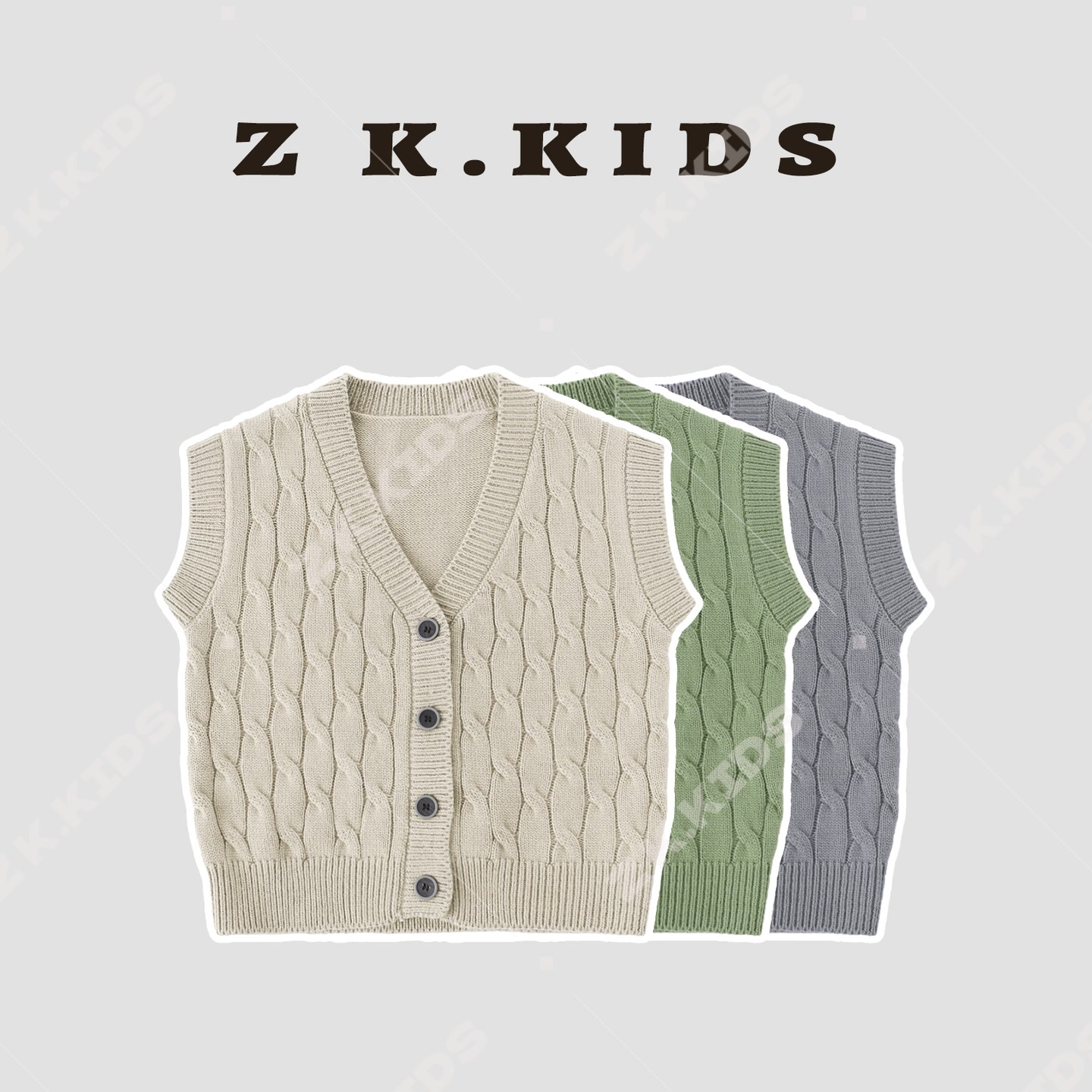 【Z＆K】秋款中大童针织宝宝毛衣无袖马甲JZK323312-323313-323315