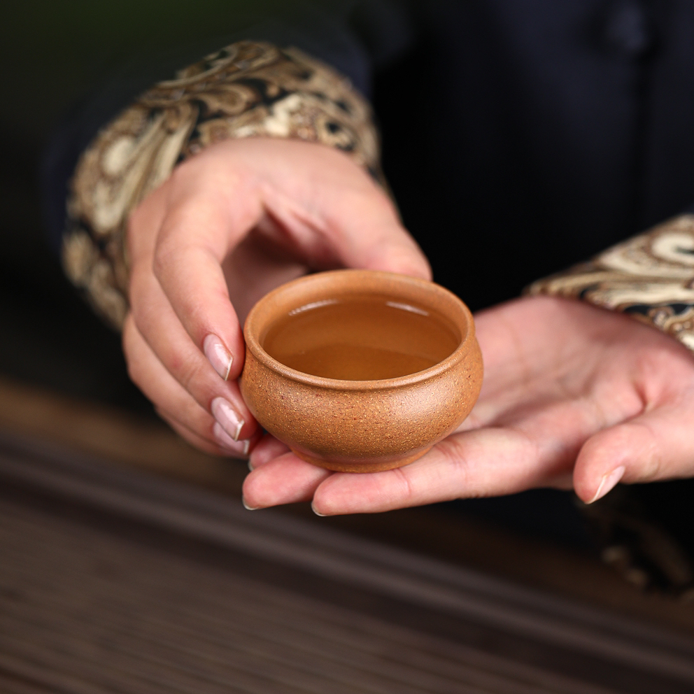 机车仿古杯黄段原矿本山料40cc客杯愚兮紫砂复古