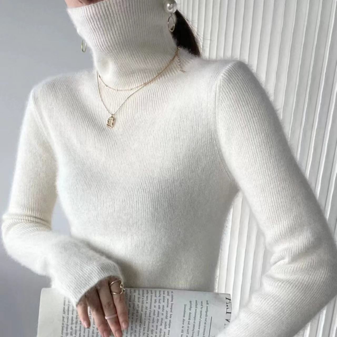 LZY知音T68977TZ百搭高领针织打底毛衣长袖纯色毛衣