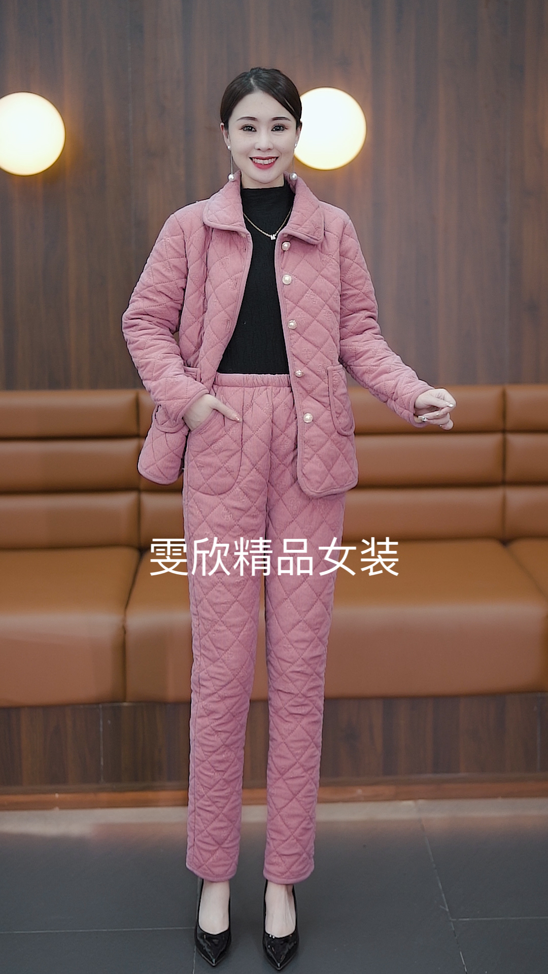 妈妈棉衣棉裤两件套秋冬新款中老年加绒加厚居家服时尚保暖套装女