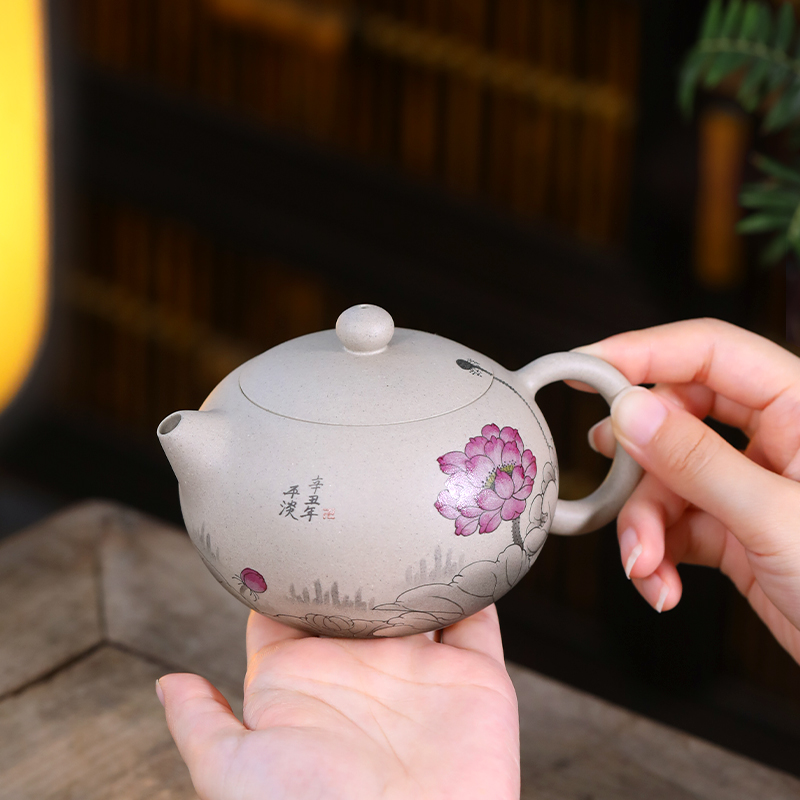 壶说砂 白玉段墨绘西施