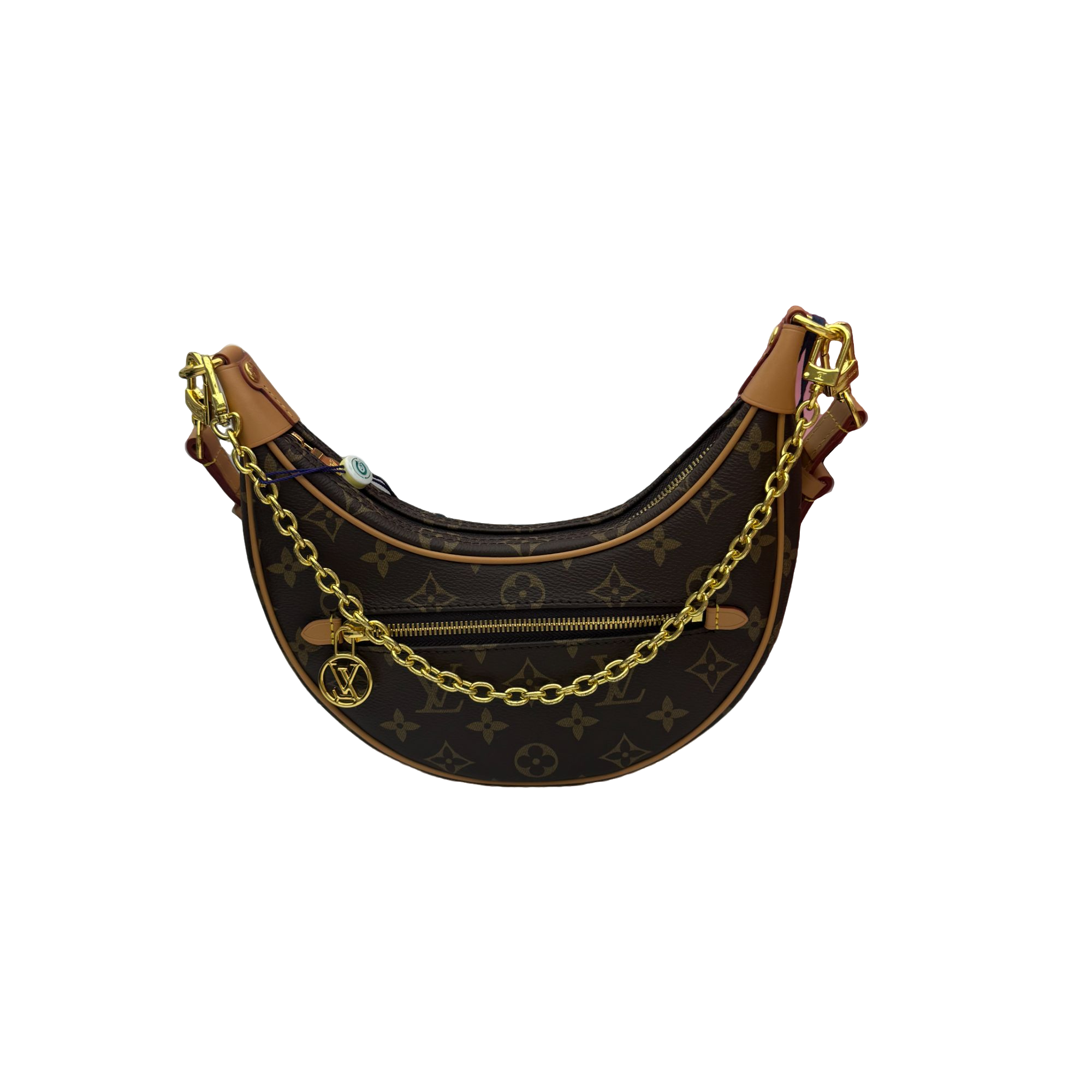 95新 LouisVuitton/路易威登 loop豌豆包经典老花月亮包腋下包