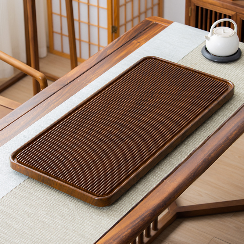 100*43黄色直条茶盘实木家用小茶台电木干泡托盘桌面专用功夫茶具