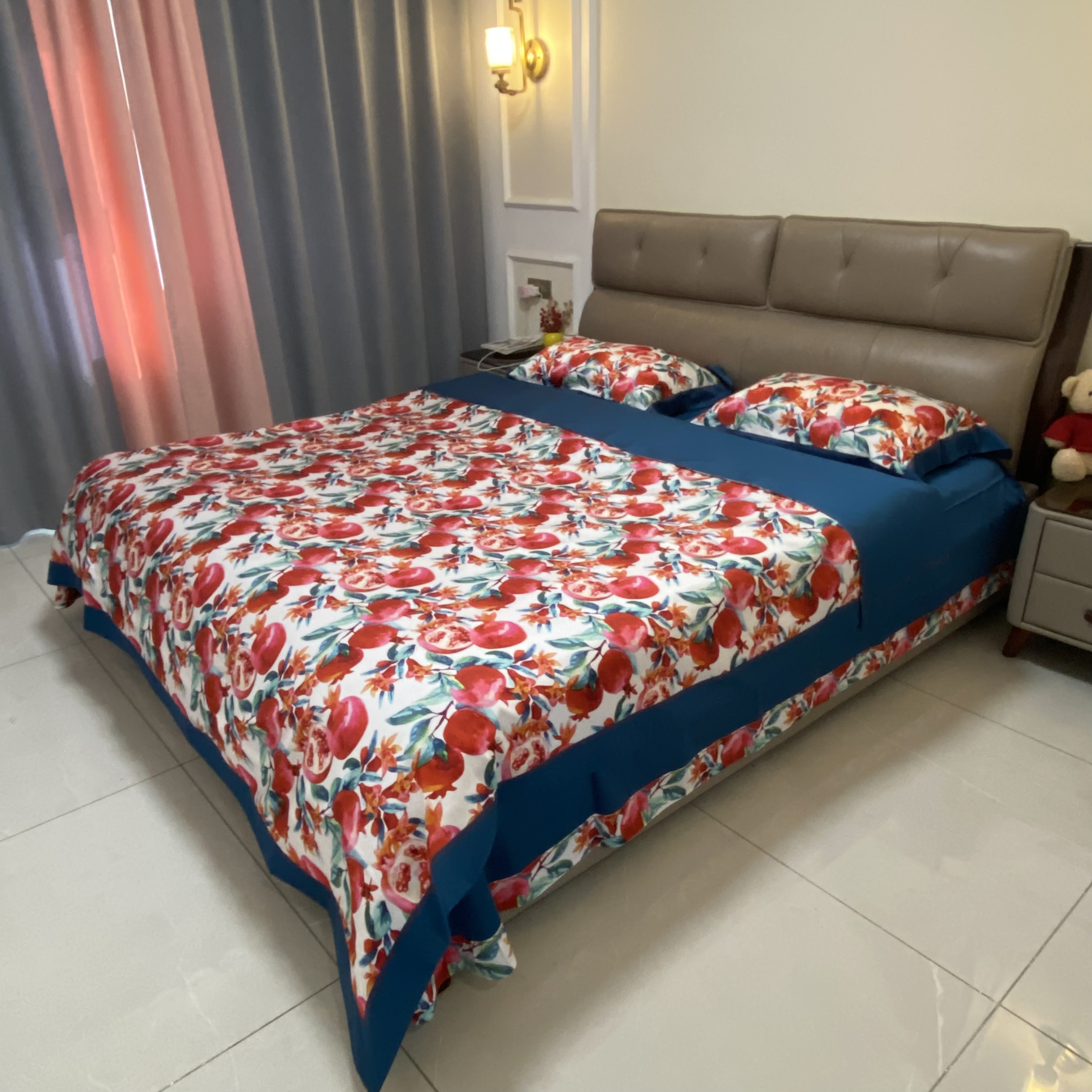 高奢面料/红石榴纯棉四件套/下单加工不支持退换品质细腻尺寸定制