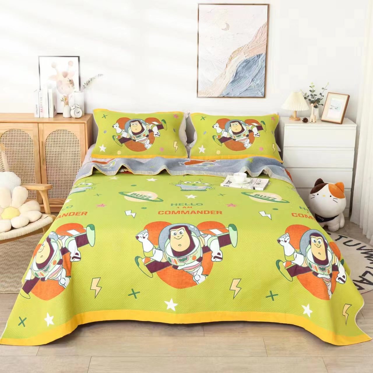 迪士尼纱布多功能软凉席多层纱布床盖双面加厚亲肤透气1.5/2米