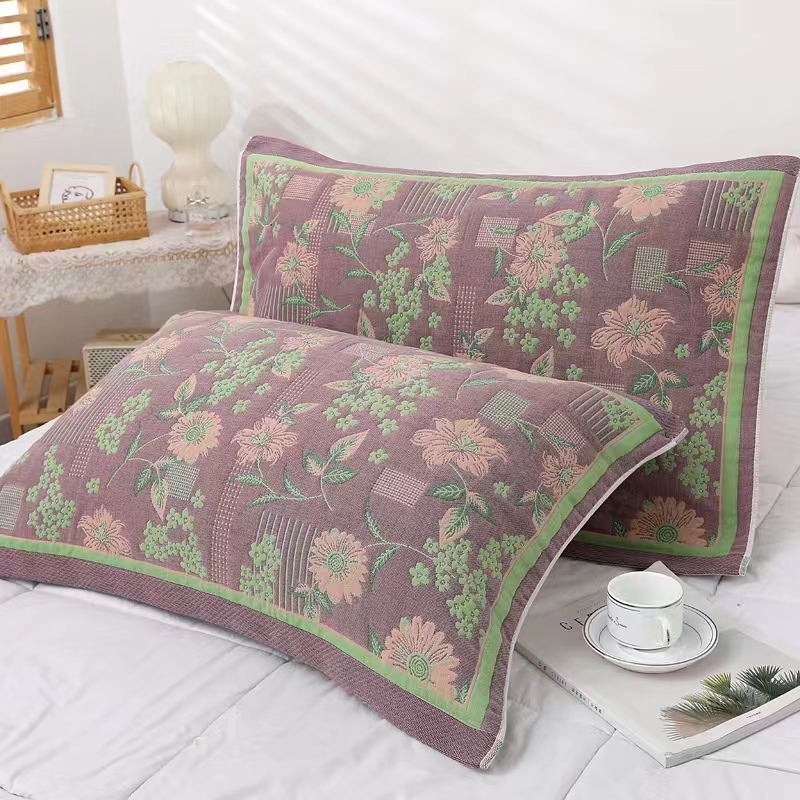 纱布棉绑带大人高档枕巾一对装枕头巾纱布棉透气枕巾2024新款