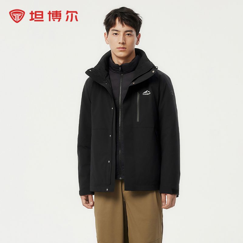 坦博尔24年新款羽绒服情侣户外运动可脱卸内胆外套TEF560531D