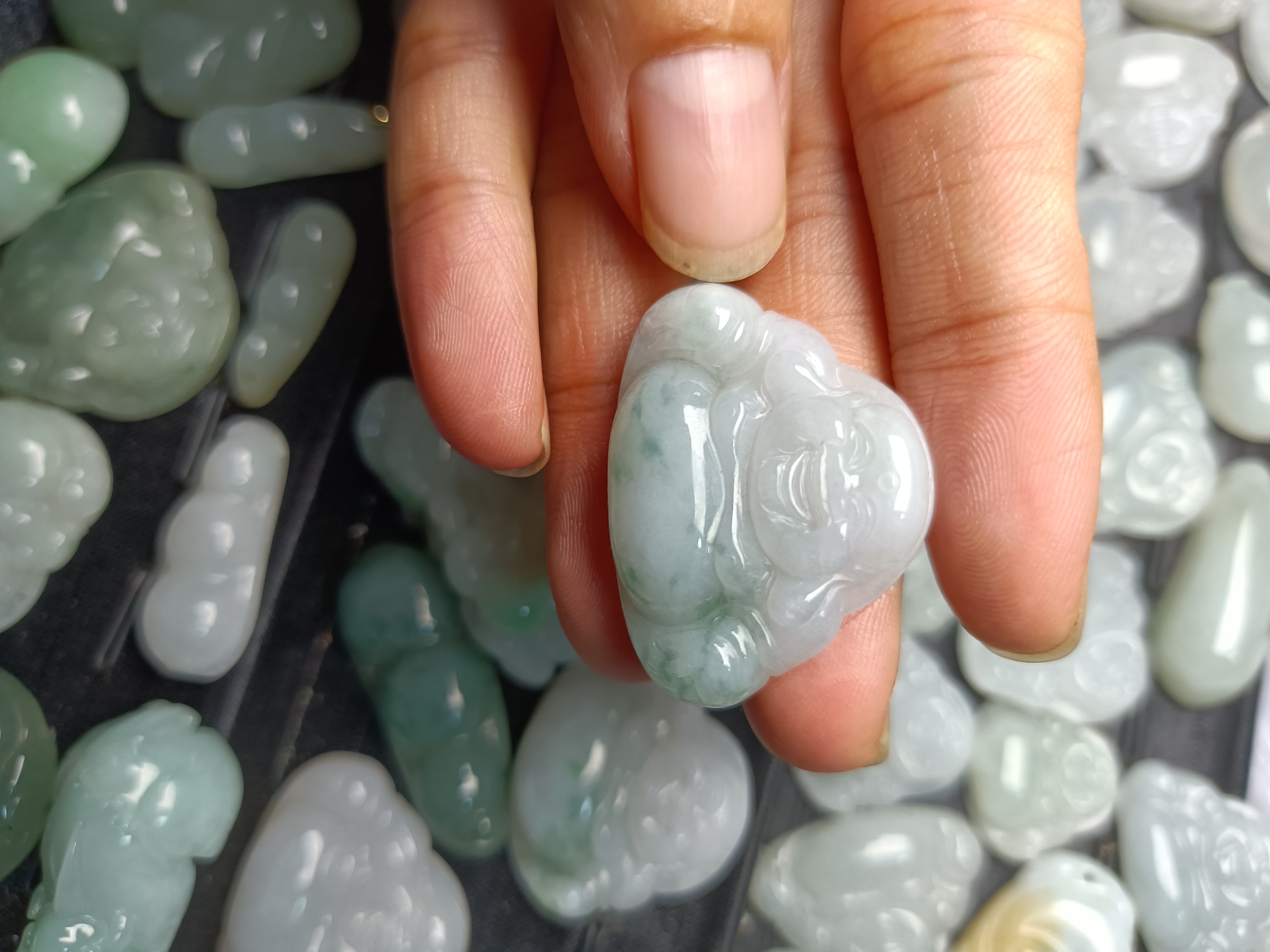 飘花佛公  缅料a 手工雕刻