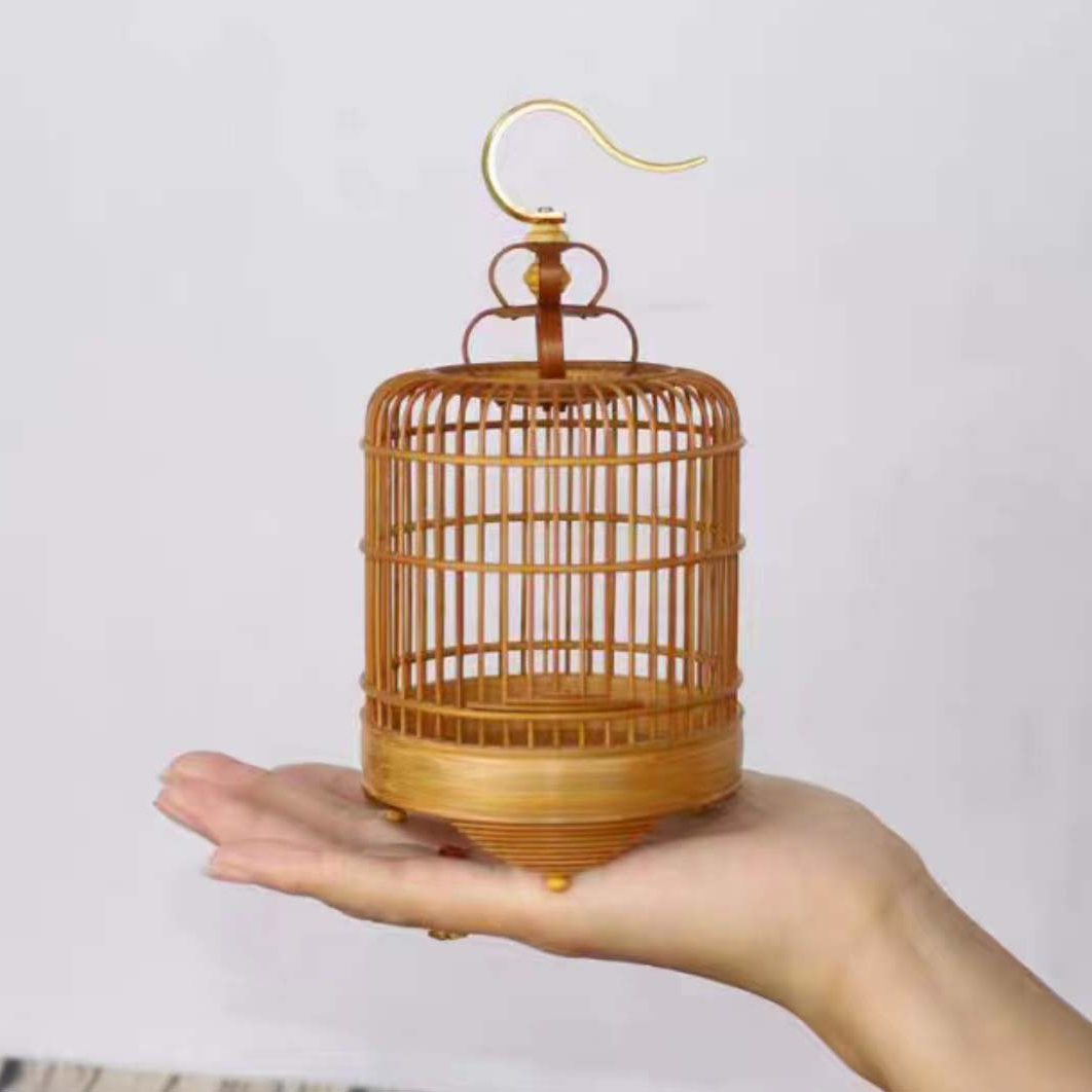 蝈蝈笼竹蛉笼蚂蚱扎嘴笼手工鸣虫笼蛐蛐文玩收藏鸟笼竹蛉笼