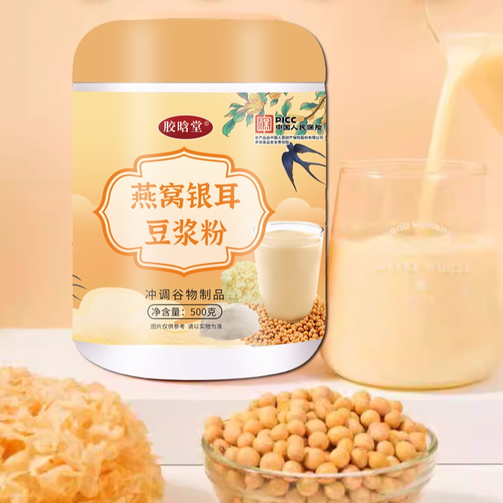 J 胶晗堂燕窝银耳豆浆粉500g/桶