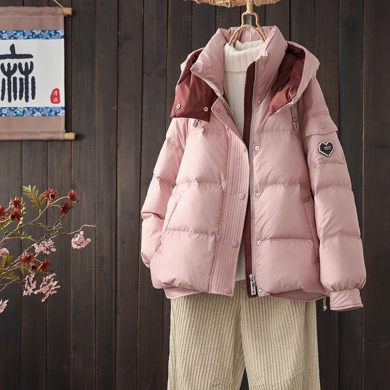 短款羽绒服女冬季时尚爆款宽松小个子加厚保暖白鸭绒外套