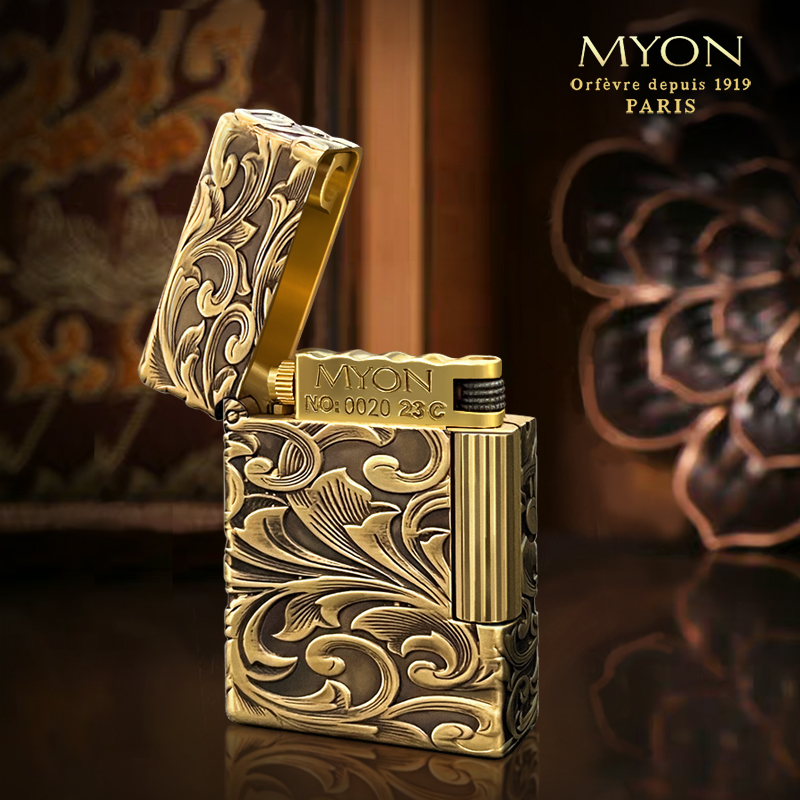 （微瑕疵机处理）猛哥M619唐草款一机一码勉牌煤油打火机