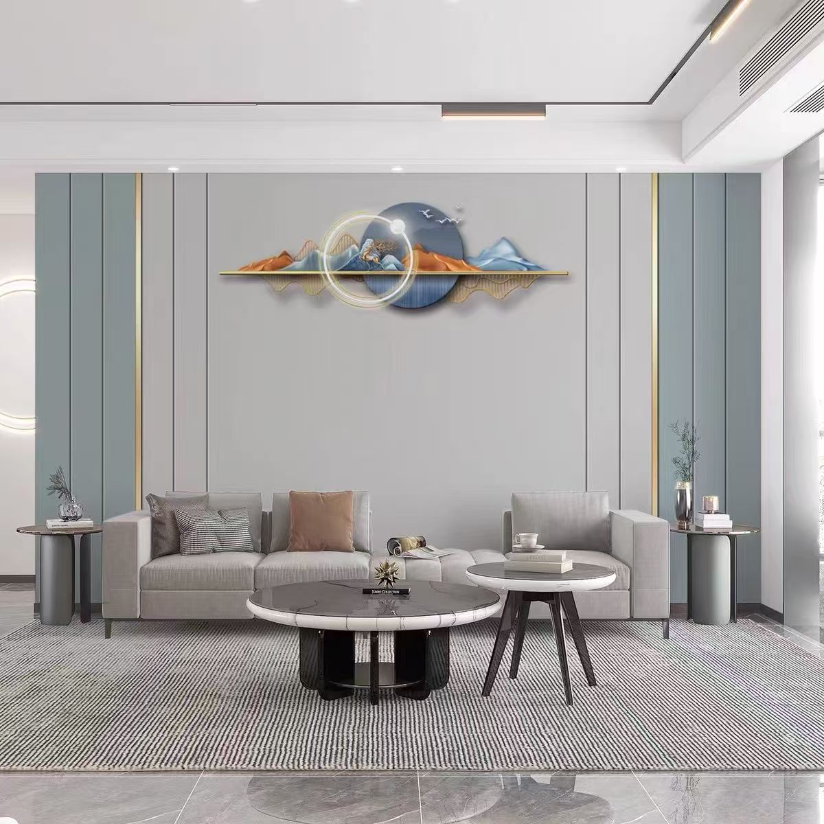 定制沙发碳晶板时尚现代轻奢立体墙画客厅卧室电视背景墙壁画 