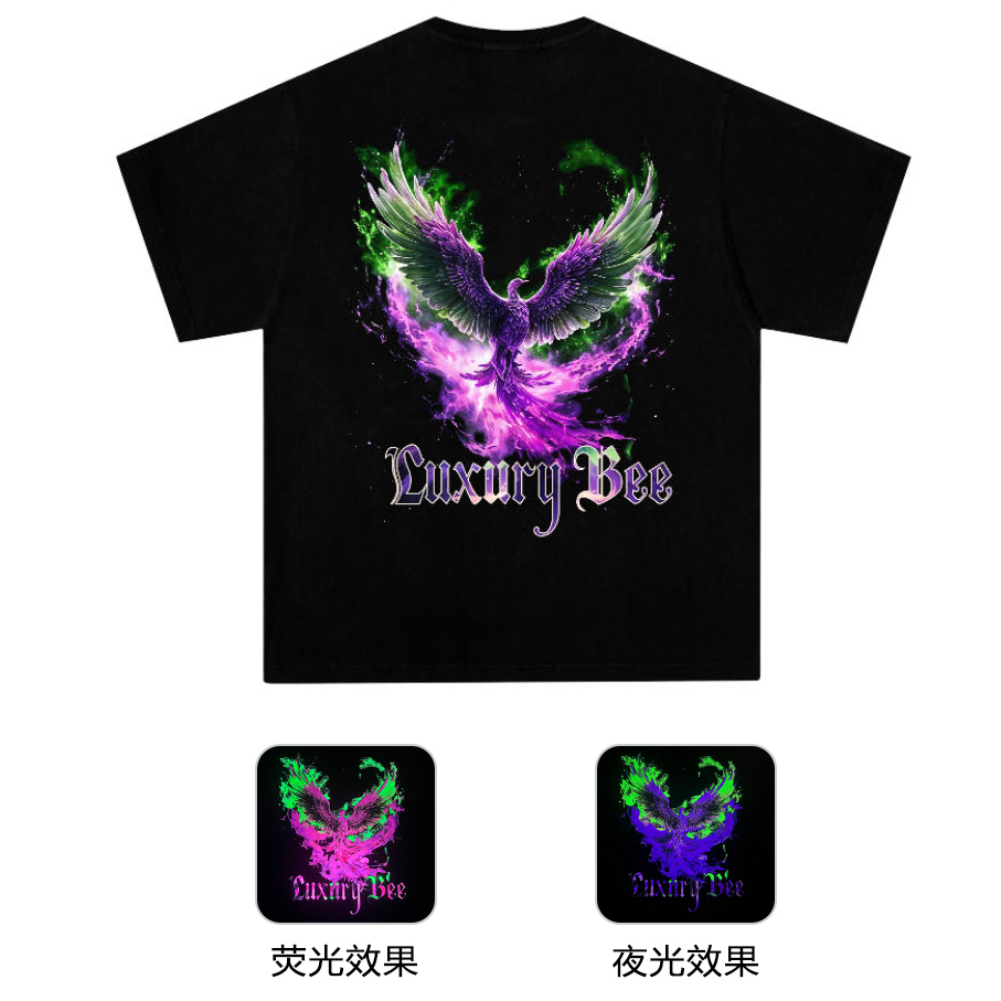 Luxury BEE【夜光凤凰】2024限定款短袖100棉T恤男女同款DO-5763