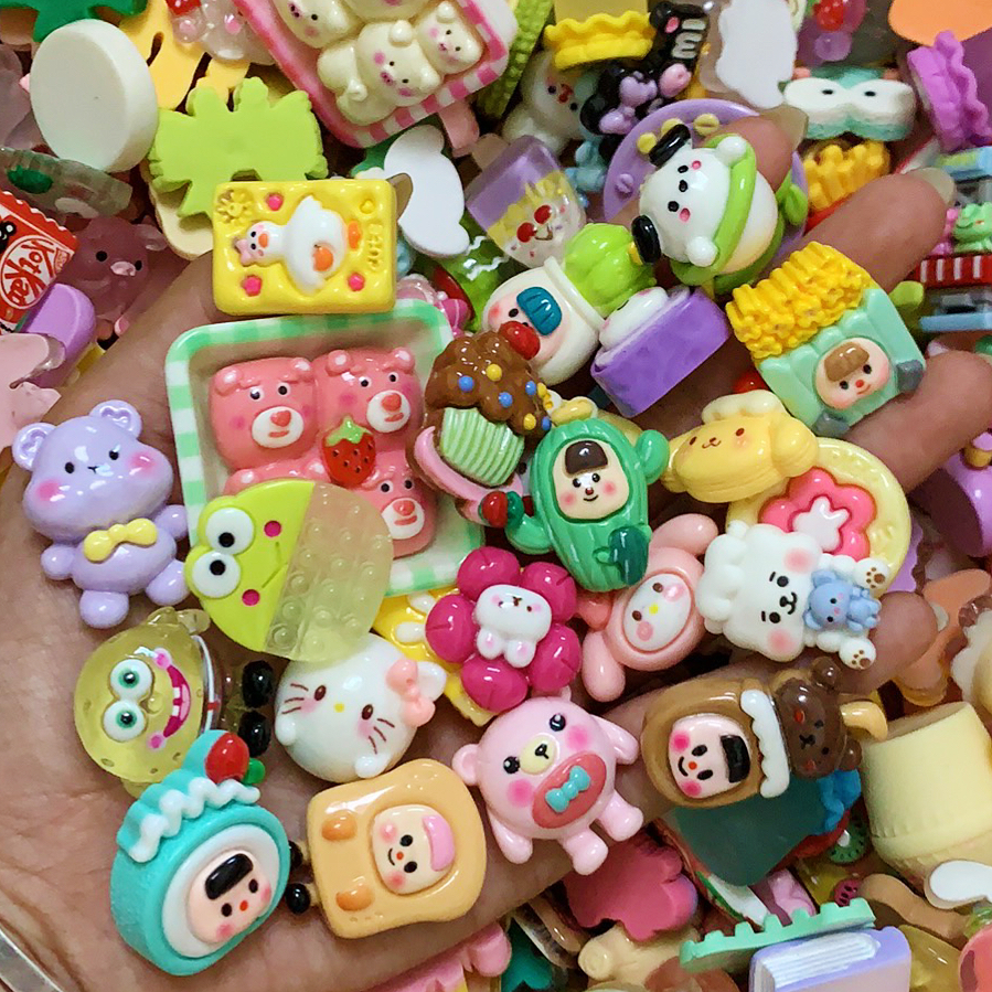 DIY树脂卡通奶油胶配件 小瓶子立体夜光定制食玩流沙瓶等便宜手工