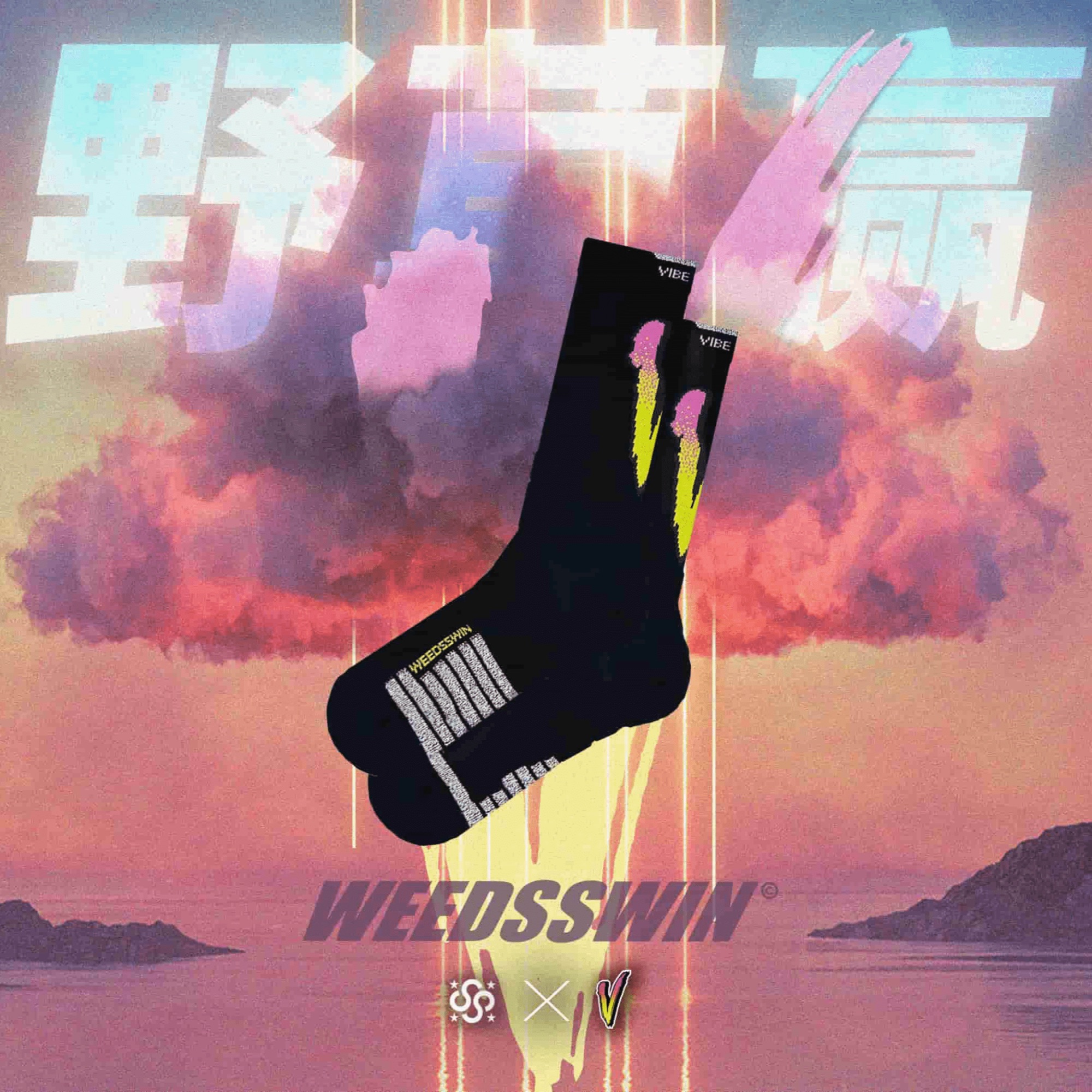 WEEDSSWINxVIBE氛围集团 进口球正品nanofront防滑纱精英袜