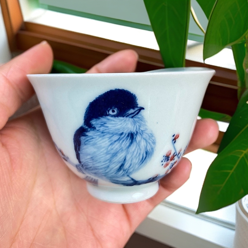 晓月庐（林月红）鸟纹铃铛杯