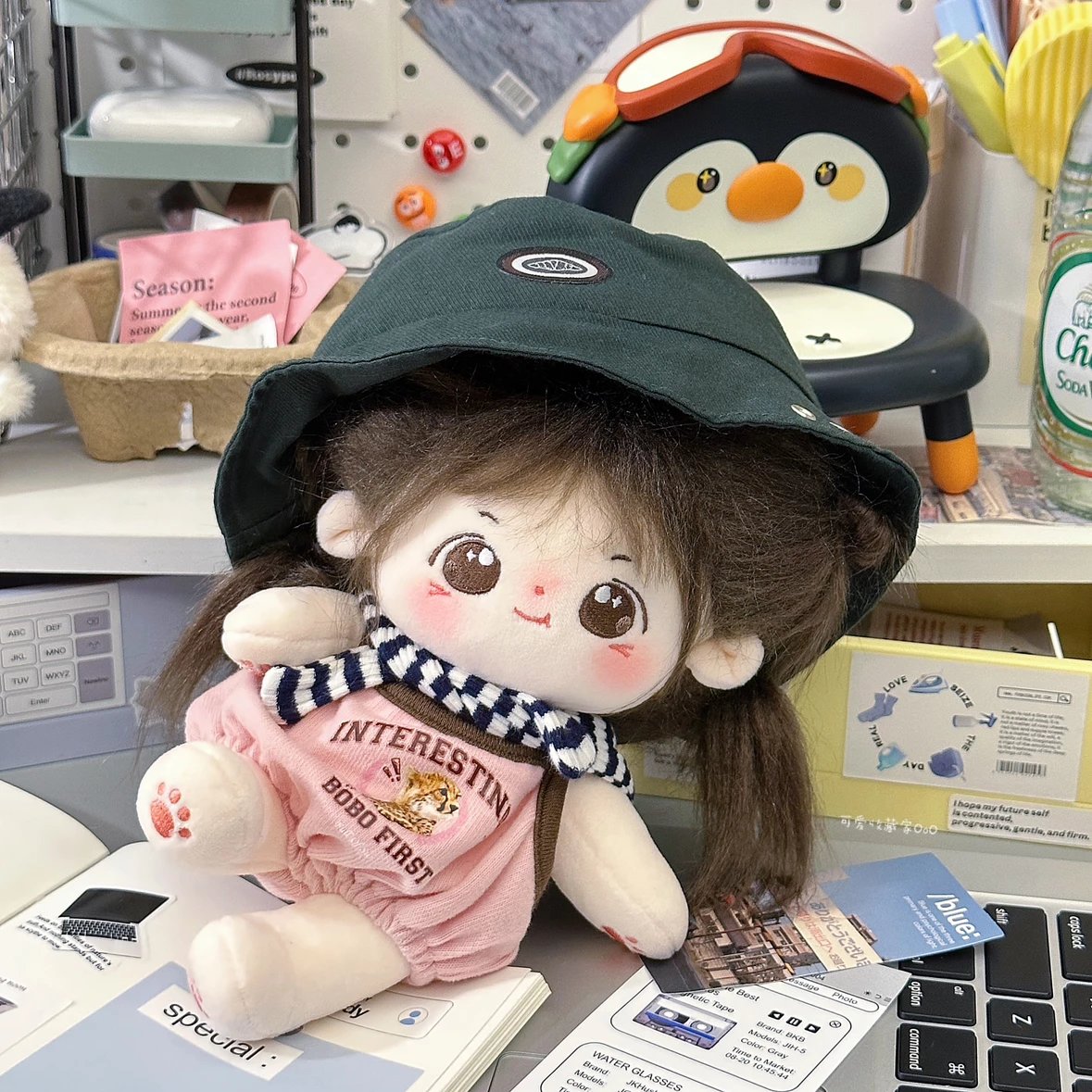 『嗷呜小豹系列-爬爬服』棉花娃娃美式复古吊带爬爬服10cm15cm20cm