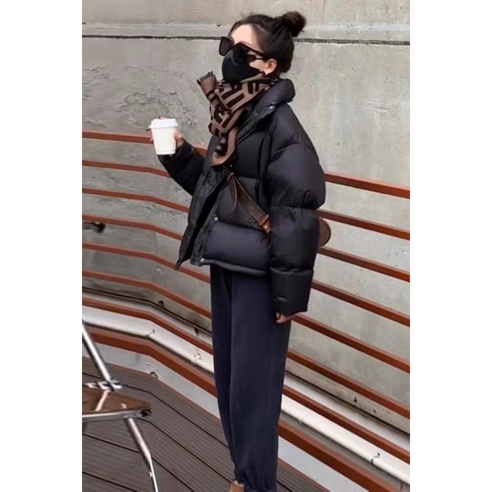 短款宽松黑色棉服外套女2023新款韩版休闲百搭小个子加厚面包服