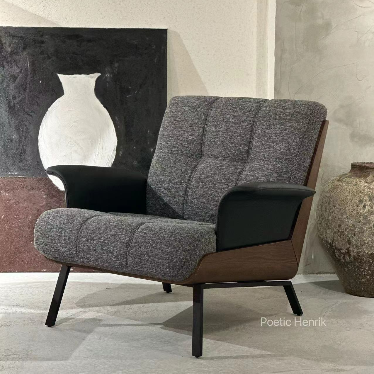 单人沙发椅懒人轻奢小户型现代简约北欧实木卧室客厅布艺躺椅艺术