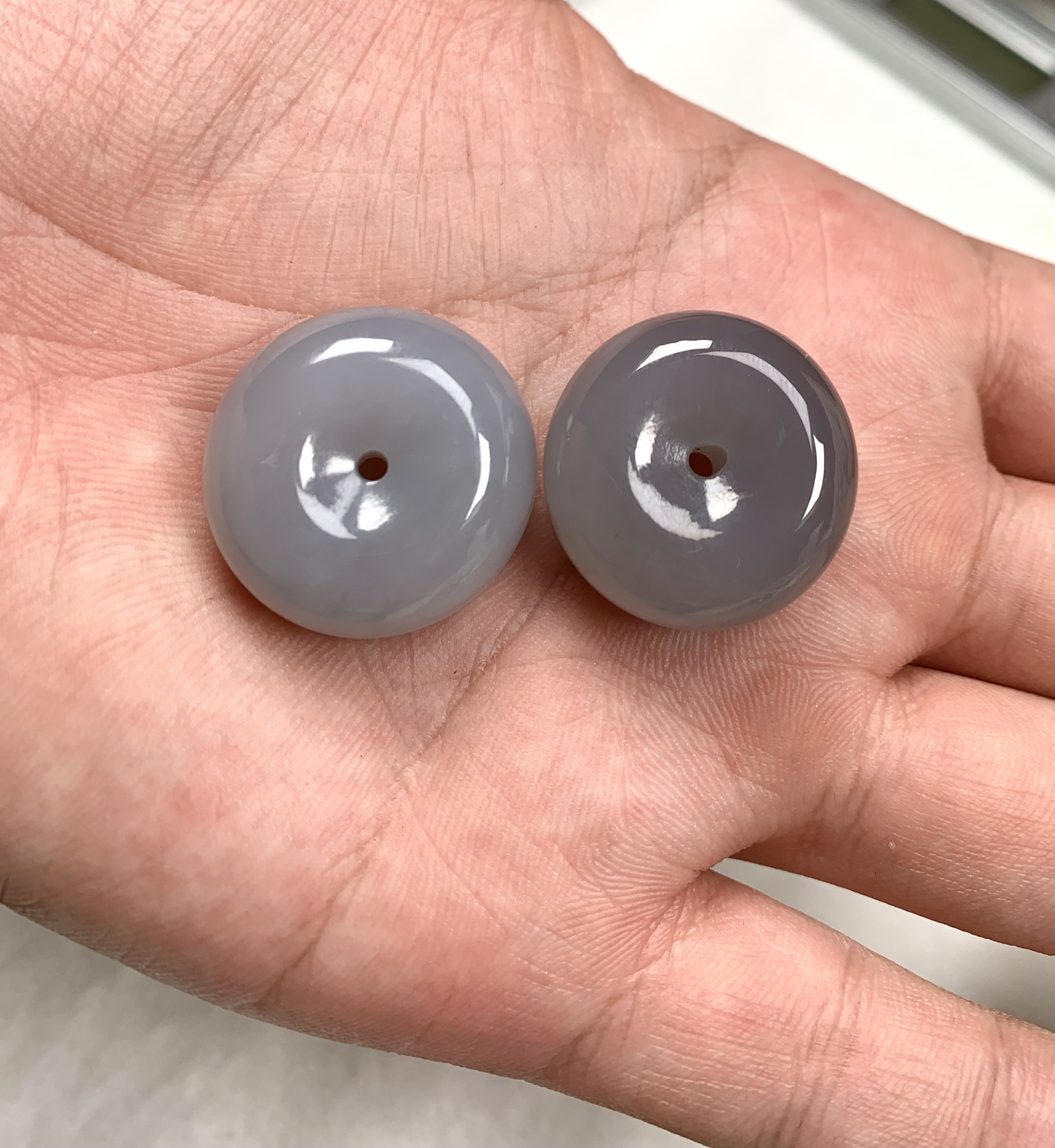 和田玉烟紫平安扣吊坠冰烟紫平安扣项链玉佩单坠（多样性发其一）