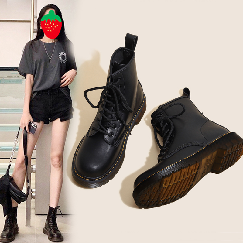 真皮马丁靴女2025年爆款秋冬加绒新款英伦风厚底dr8孔短靴雪地靴