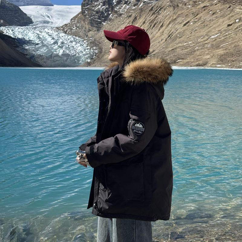 大毛领棉服定格棉工装派克女冬季2025新款宽松棉衣加厚棉袄外套