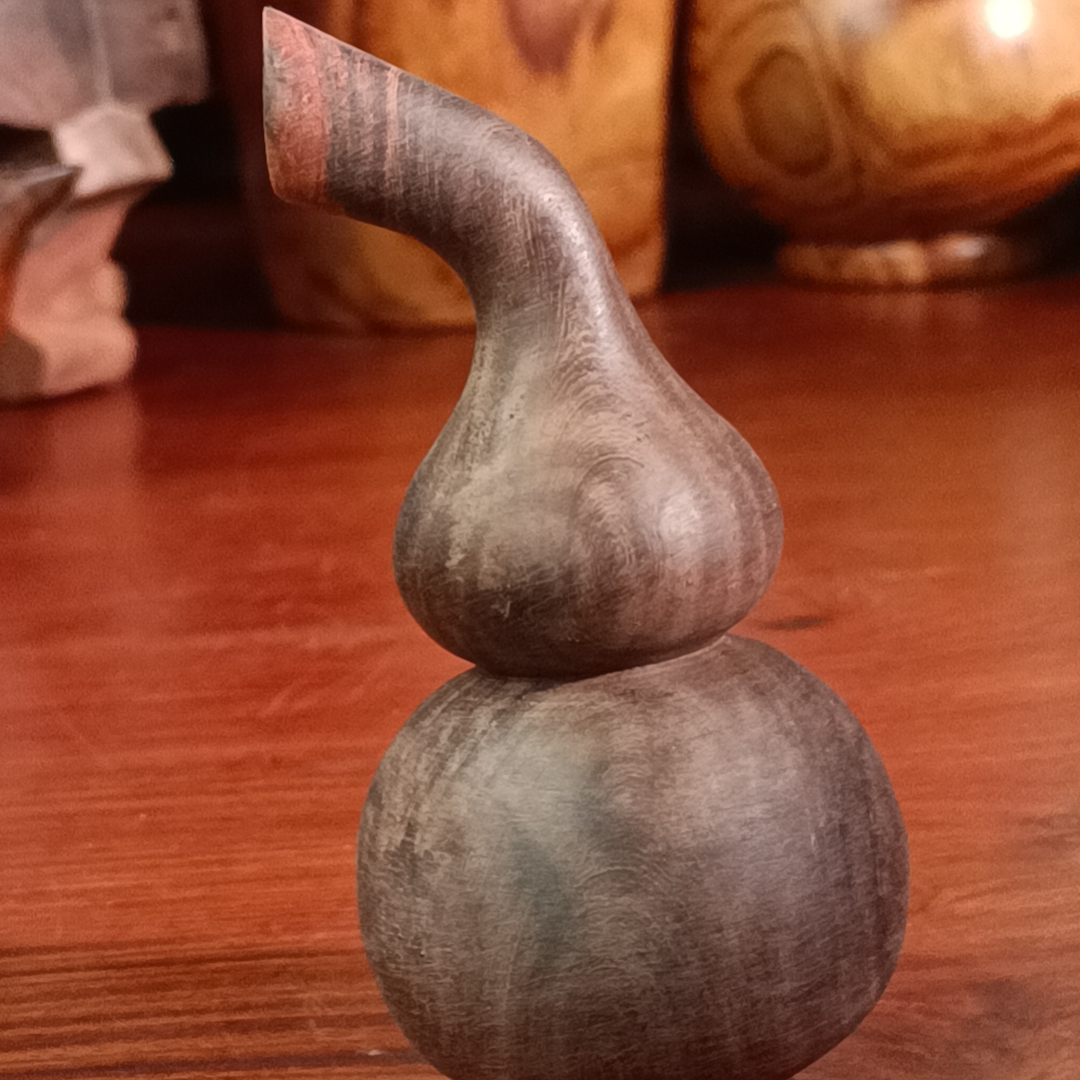 大红酸枝原木手把件葫芦