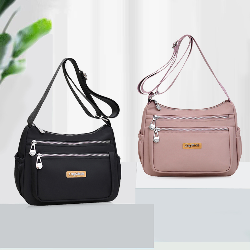 新款尼龙防水单肩包女韩版时尚潮流斜挎包男百搭休闲简约多拉链包