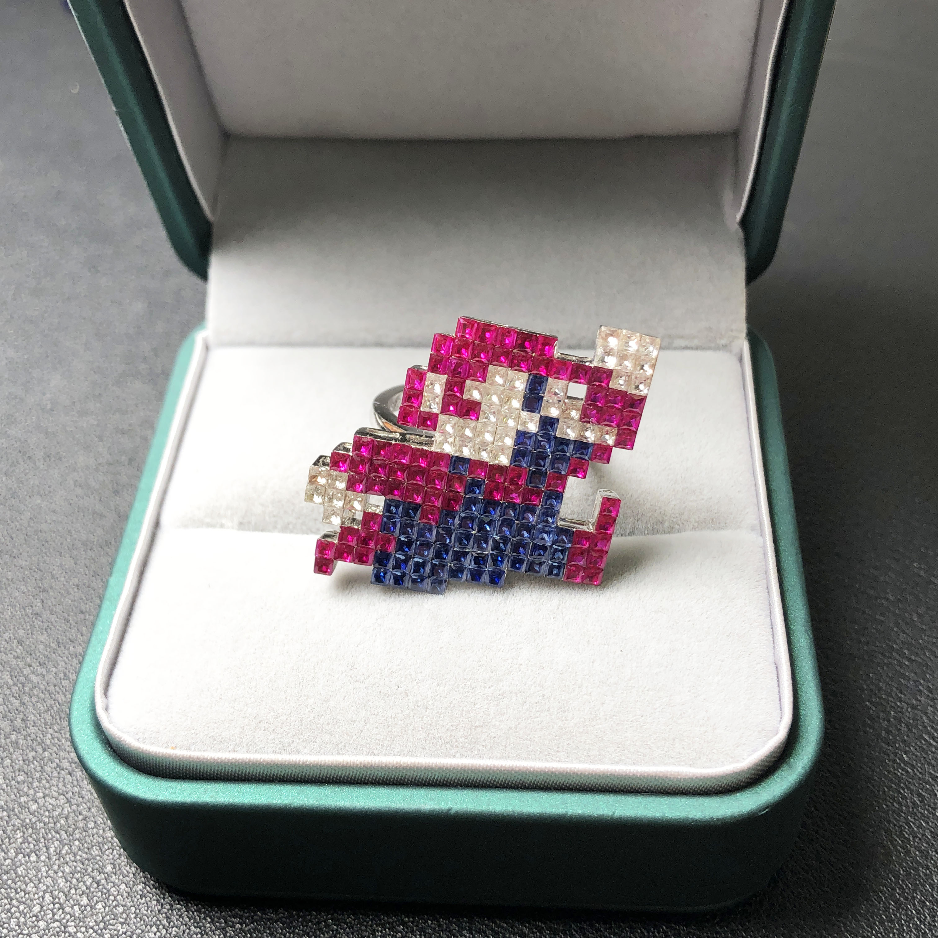 培育蓝宝石精切戒指&GIS瑞士宝石研究院国际证书