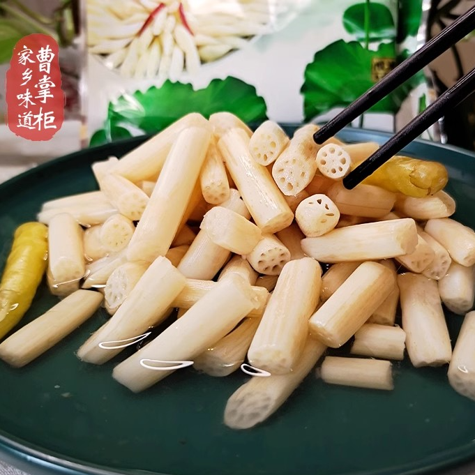 湖北特产大冶黄金湖泡藕带袋装400g农家泡椒酸藕尖开盖即食凉菜