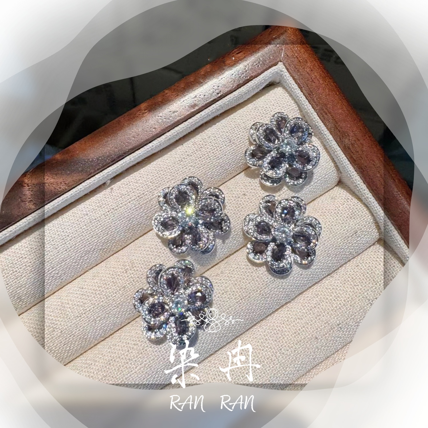 染冉 铜合金耳饰 【华尔兹】轻奢气质温柔时尚耳环简约紫色B-133