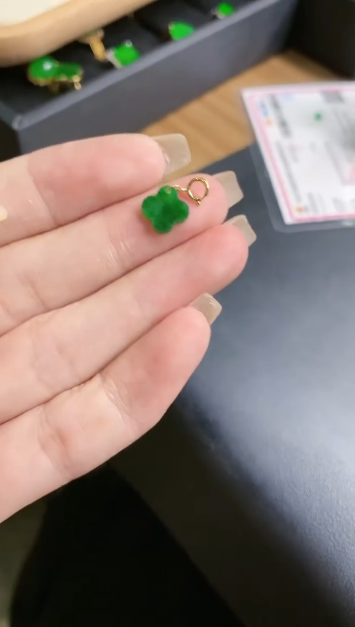 【闪购商品】定制翡翠18K金镶嵌提溜